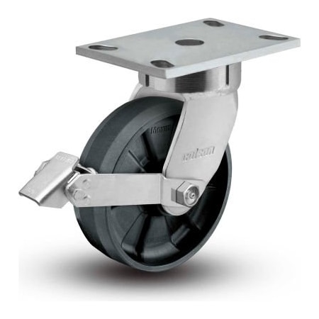 Colson Colson 6 Series Swivel Plate Caster 6.06289.539 BRK1 - Nylon Tread Lock Brake 6" Dia. 1200 Lb 6.06289.539 BRK1